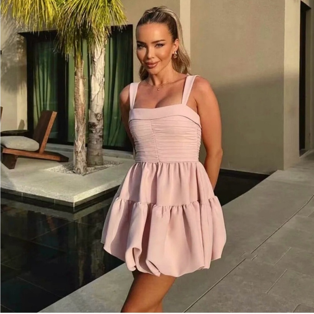 GORGEOUS ZARA NWT Draped Balloon Mini Dress - Picture 13 of 16